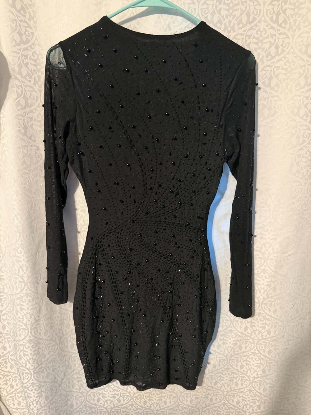 Windsor Black Beaded Long Sleeve Bodycon Dress